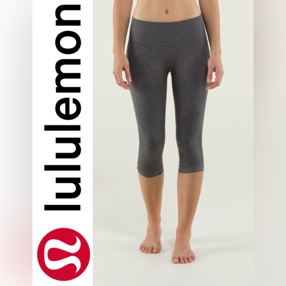 Lululemon In The Flow Crop Yoga Lounge Leggings Gray Size 6 - Picture 1 of 13